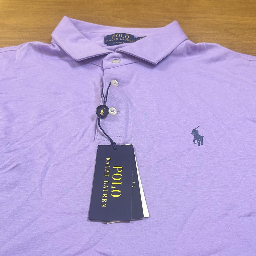 Polo Ralph Lauren Polo Shirt Mens M Purple Classic Fit Cotton Pony Logo NWT